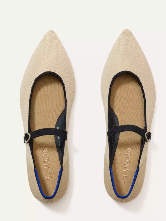 Rothy's Shoes - Rothy’s The Point Mary Jane II Sandstone Flats Women’s 9.5 Never Worn